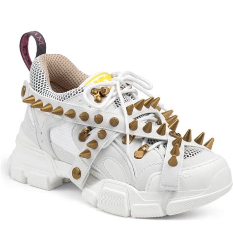 gucci spiked shoes on feet|Gucci flashtrek spikes.